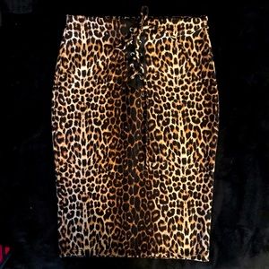 Leopard Print Pencil Skirt size Medium